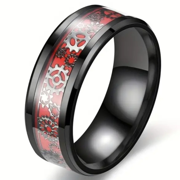 Stainless steel 8mm Steam punk gears ring choose color ask me 4 y… - Picture 3 of 5
